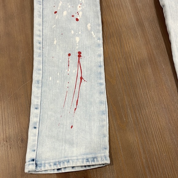 Waimea Paint Splatter Black Distressed Motto Denim skinny fit Jean size 20 - Picture 9 of 16